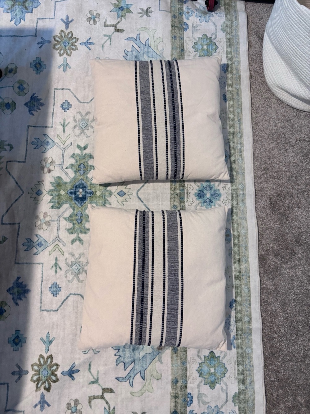 Striped Linen Textured Throw Pillow Covers 18x18 Inch Set of 2 - Picture 8 of 10
